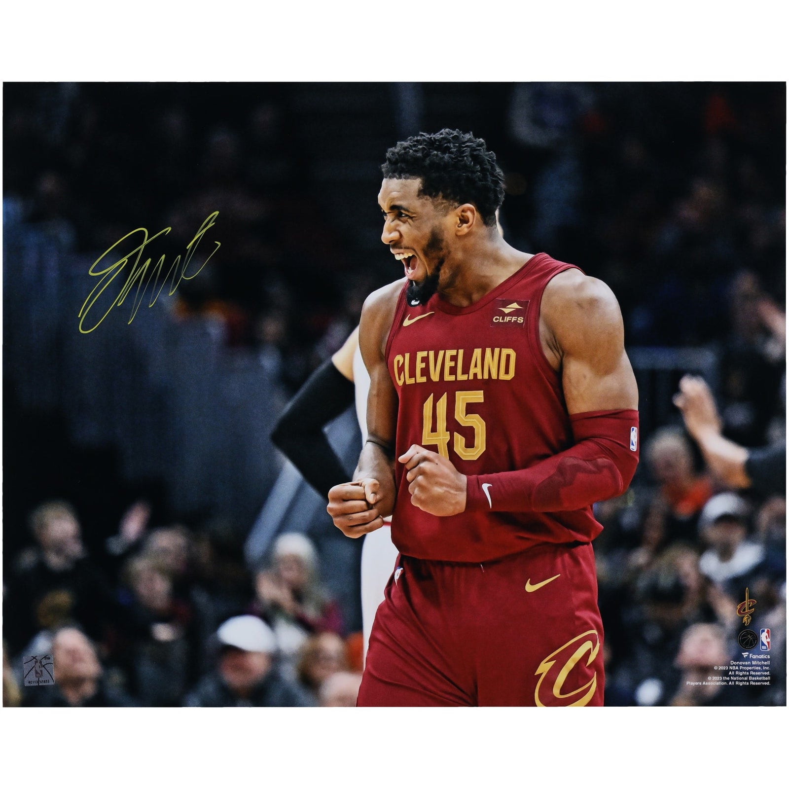 Donovan Mitchell Cleveland Cavaliers Autographed Fanatics Authentic 16" x 20" 71 - Point Game Celebration Photograph - The Ballers Bank