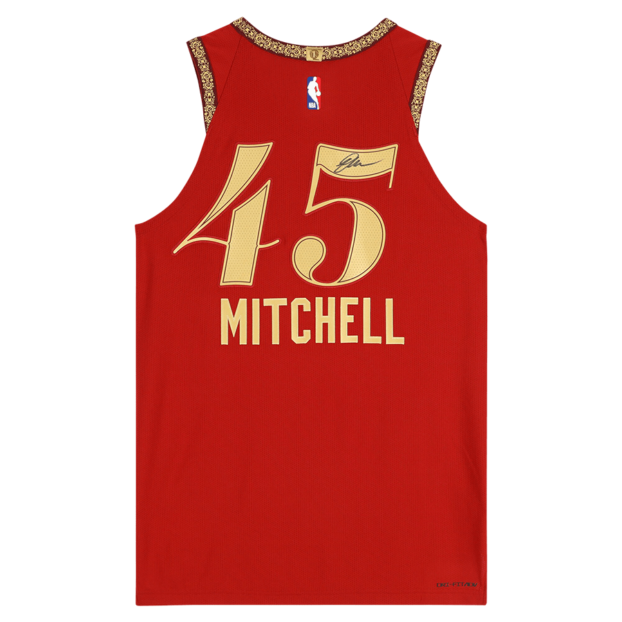 Donovan Mitchell Cleveland Cavaliers Autographed Fanatics Authentic Wine Nike 2023 - 24 City Edition Swingman Jersey - The Ballers Bank