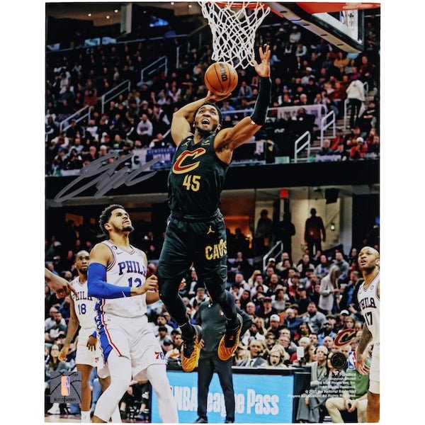 Donovan Mitchell Cleveland Cavaliers Fanatics Authentic Autographed 8" x 10" Dunk in Black Photograph - The Ballers Bank