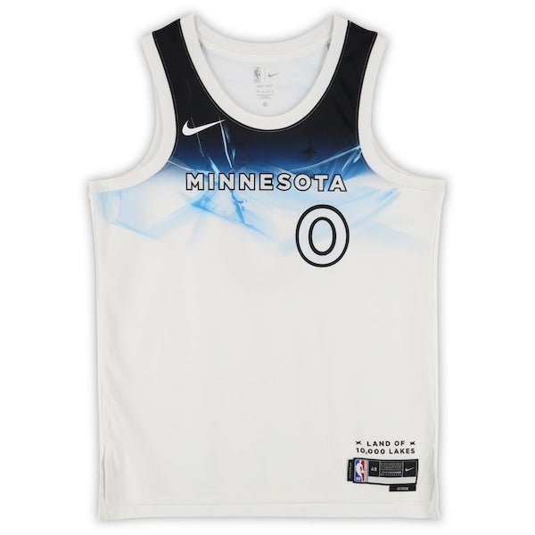 Donte DiVincenzo Minnesota Timberwolves Autographed Fanatics Authentic White Nike 2024 - 25 City Edition Swingman Jersey - The Ballers Bank