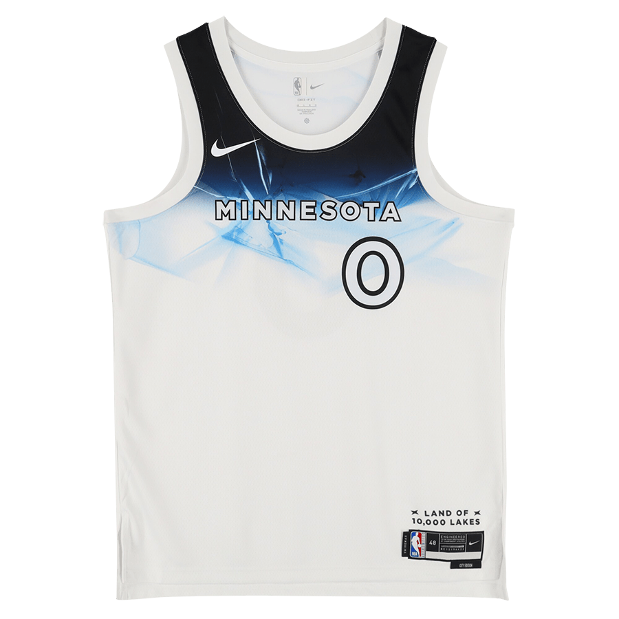 Donte DiVincenzo Minnesota Timberwolves Autographed Fanatics Authentic White Nike 2024 - 25 City Edition Swingman Jersey - The Ballers Bank