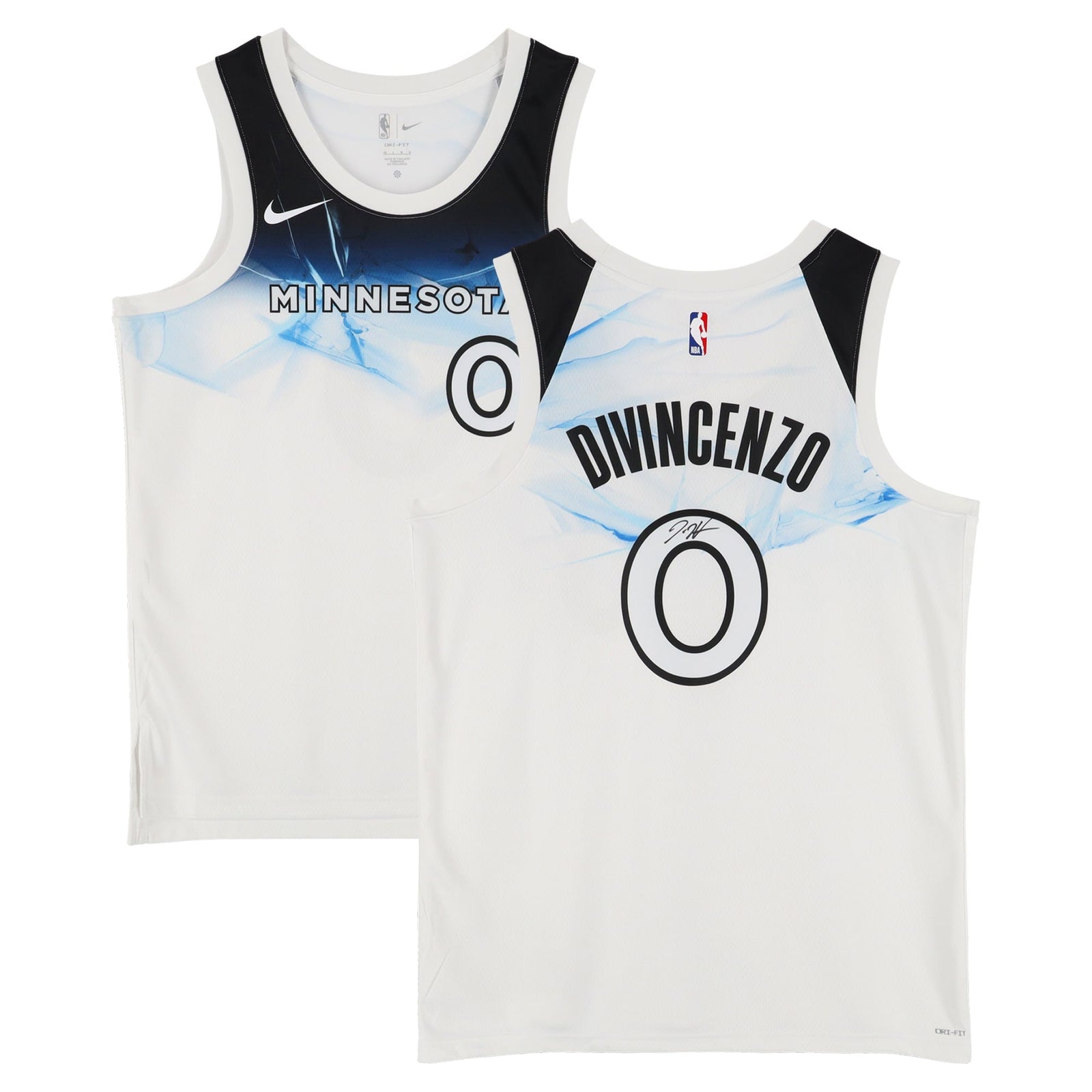 Donte DiVincenzo Minnesota Timberwolves Autographed Fanatics Authentic White Nike 2024 - 25 City Edition Swingman Jersey - The Ballers Bank
