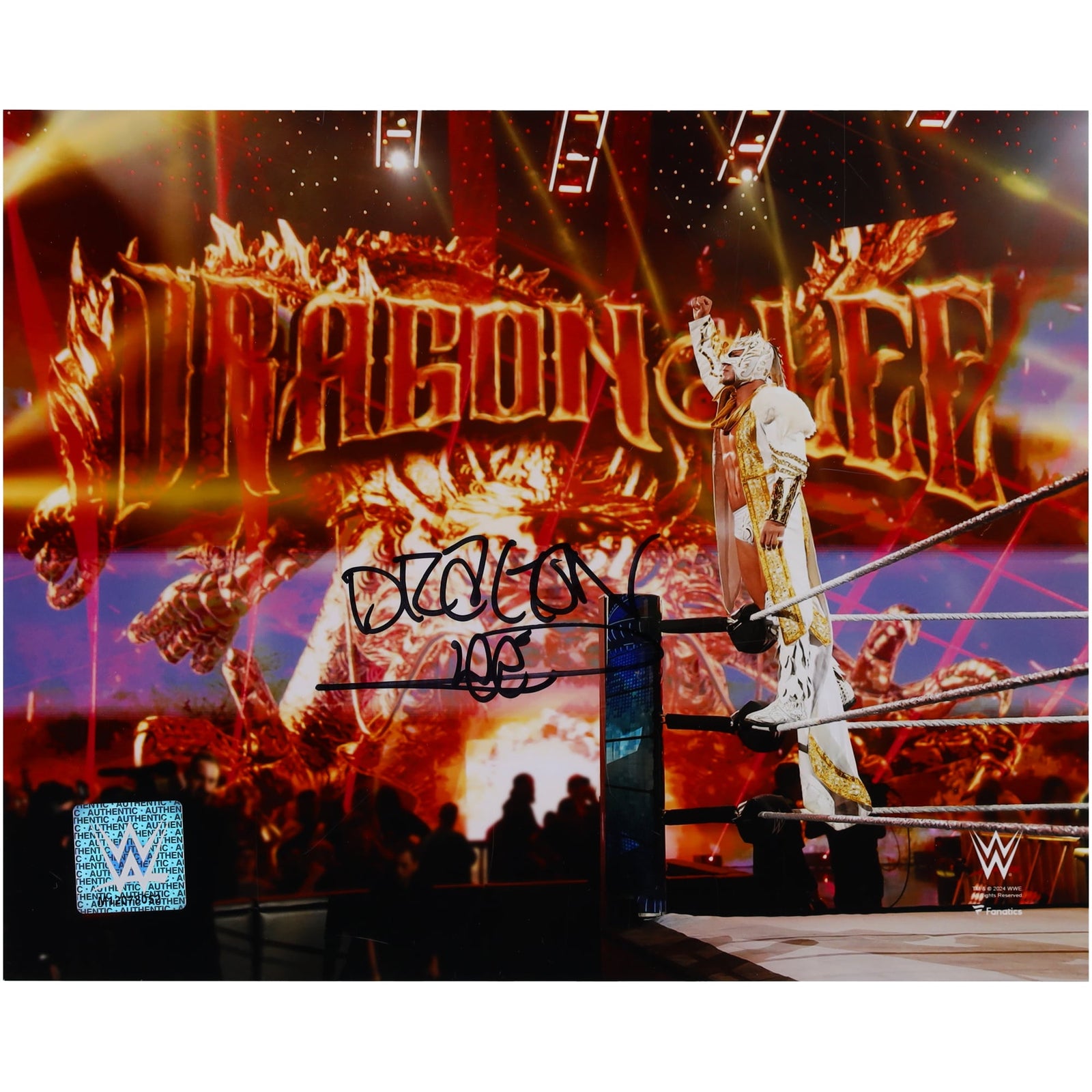Dragon Lee WWE Autographed Fanatics Authentic 8'' x 10'' Entrance Photograph - The Ballers Bank