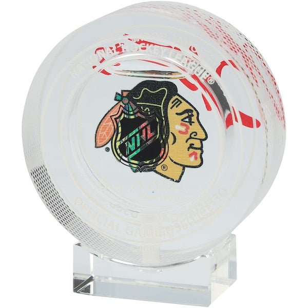 Duncan Keith Chicago Blackhawks Autographed Fanatics Authentic Crystal Puck - Filled with Ice from the 2023 - 24 Season - The Ballers Bank