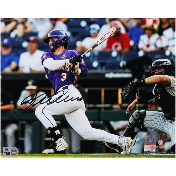 Dylan Crews LSU Tigers Autographed Fanatics Authentic 8" x 10" Hitting Photograph - The Ballers Bank