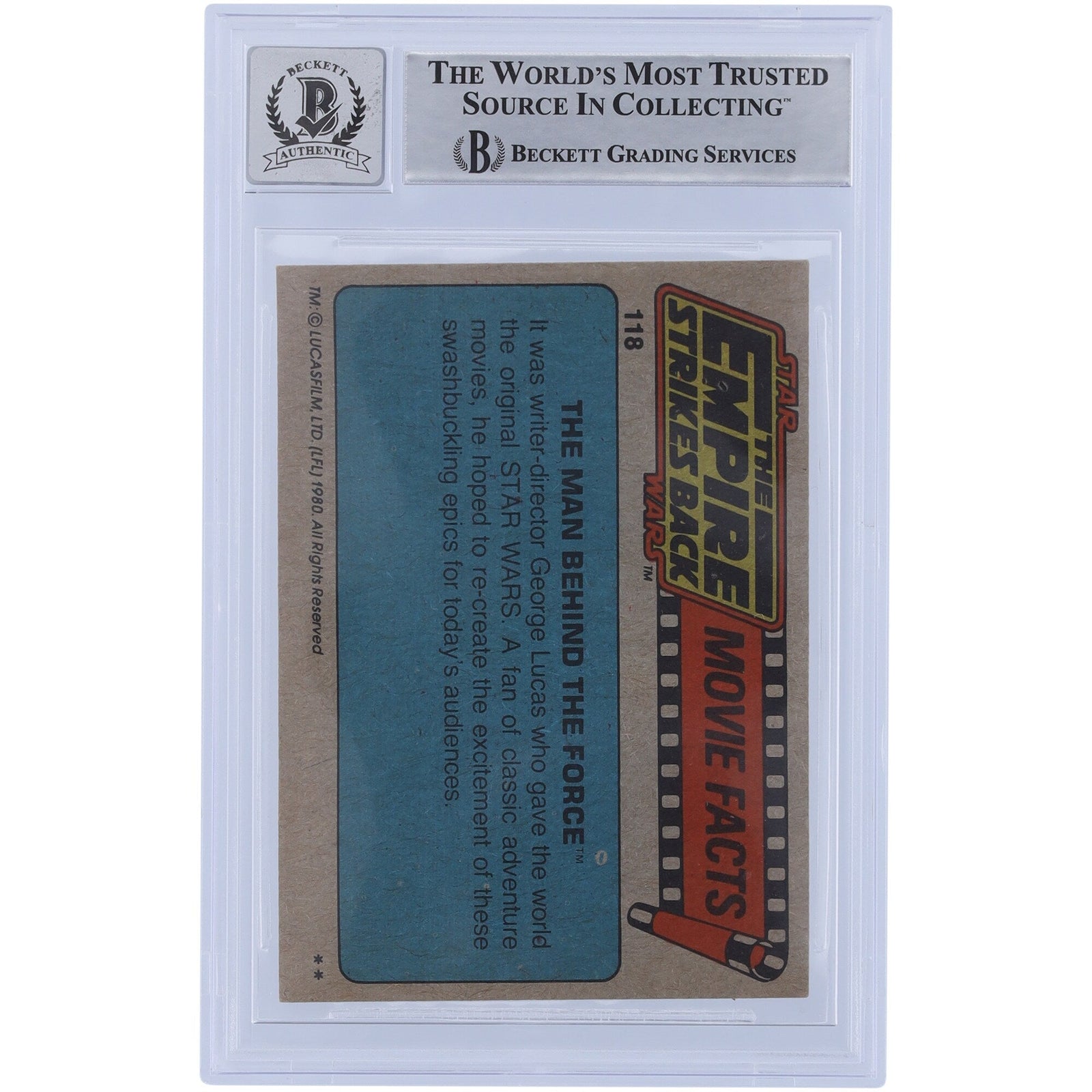 Ease Owyeung Star Wars Autographed 1980 Topps The Empire Strikes Back 118 BGS Authenticated 10 Card - The Ballers Bank