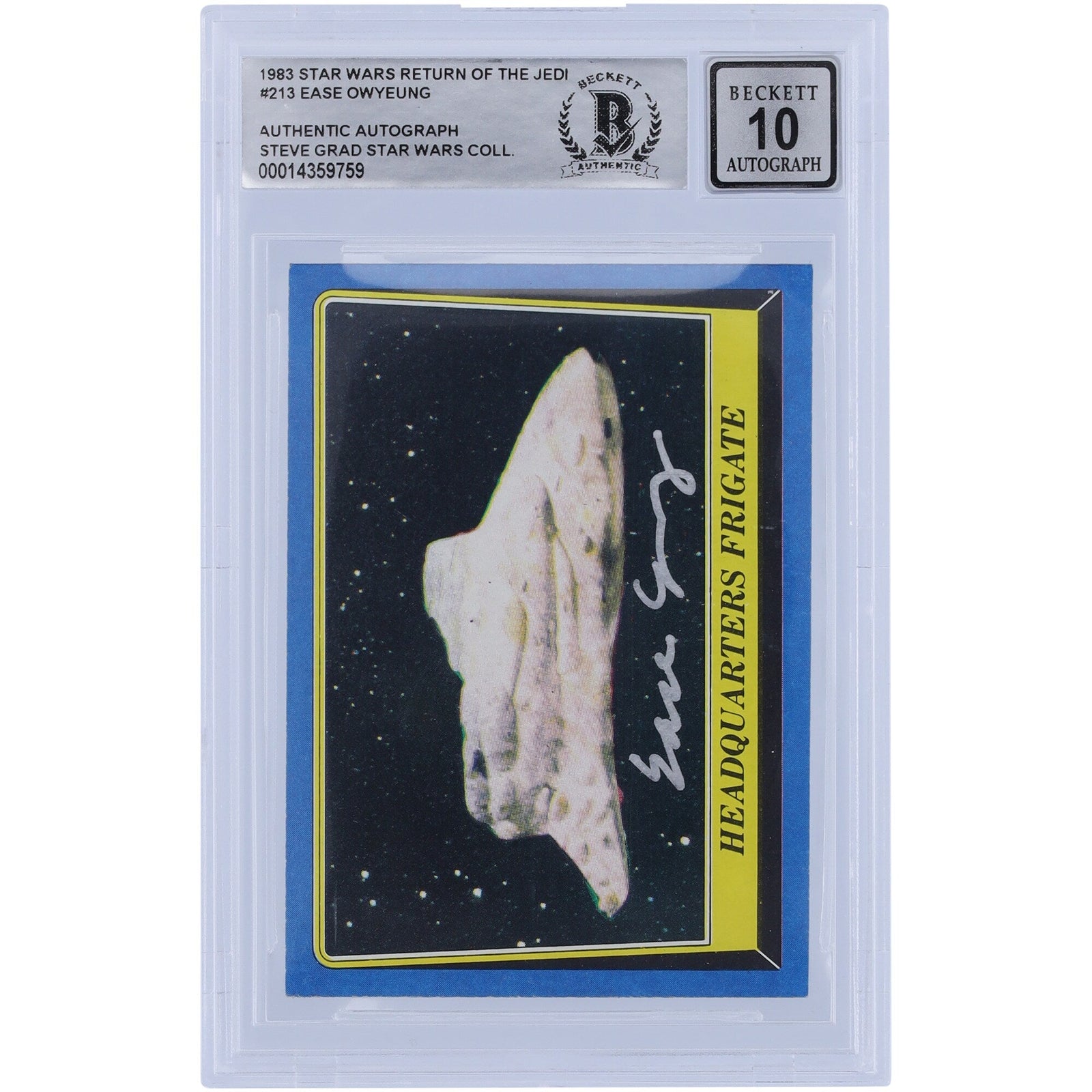 Ease Owyeung Star Wars Autographed 1983 Topps Return of the Jedi 213 BGS Authenticated 10 Card - The Ballers Bank