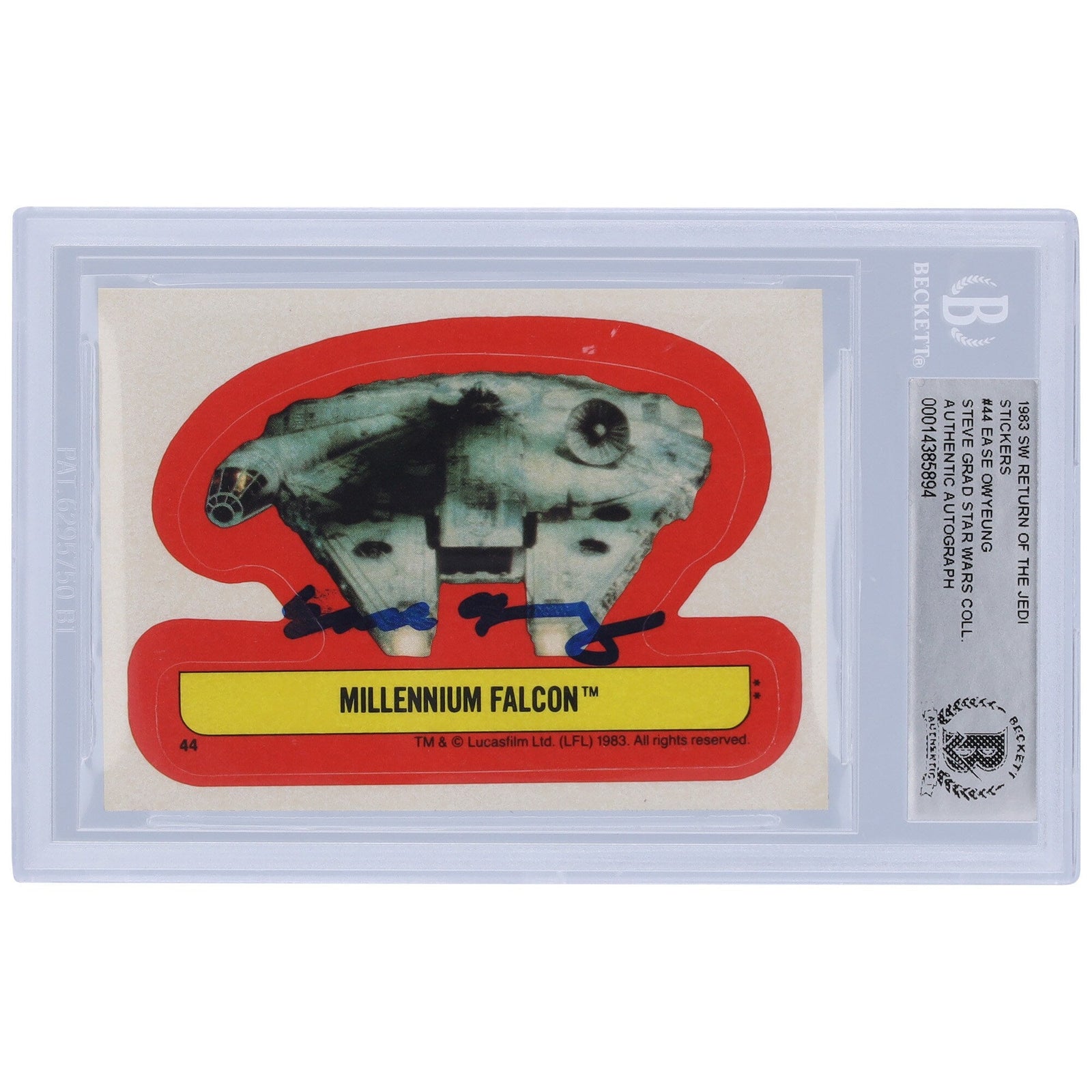 Ease Owyeung Star Wars Autographed 1983 Topps Return of the Jedi Sticker 44 BAS Authenticated Card - The Ballers Bank
