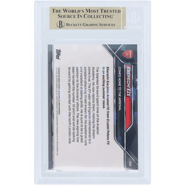 Eberechi Eze Arsenal 2025 - 26 Topps Now Comes Home to the Arsenal 3 BGS Authenticated 9.5 Card - The Ballers Bank