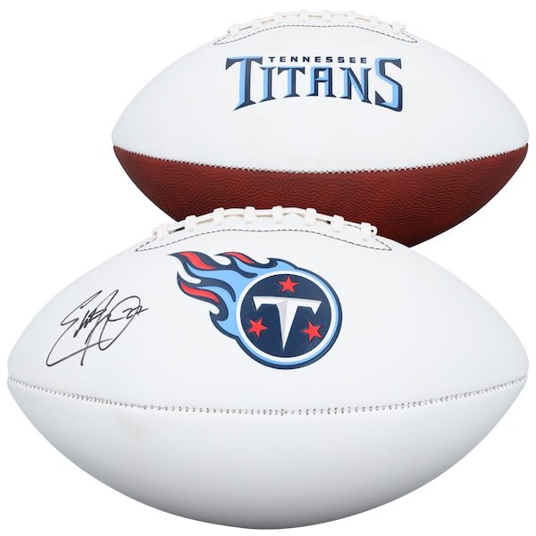 Eddie George Tennessee Titans Autographed Fanatics Authentic Franklin White Panel Football - The Ballers Bank