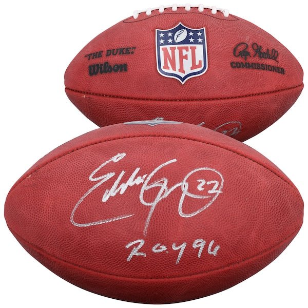 Eddie George Tennessee Titans Autographed Fanatics Authentic Wilson Duke Full Color Football with "ROY 96" Inscription - The Ballers Bank