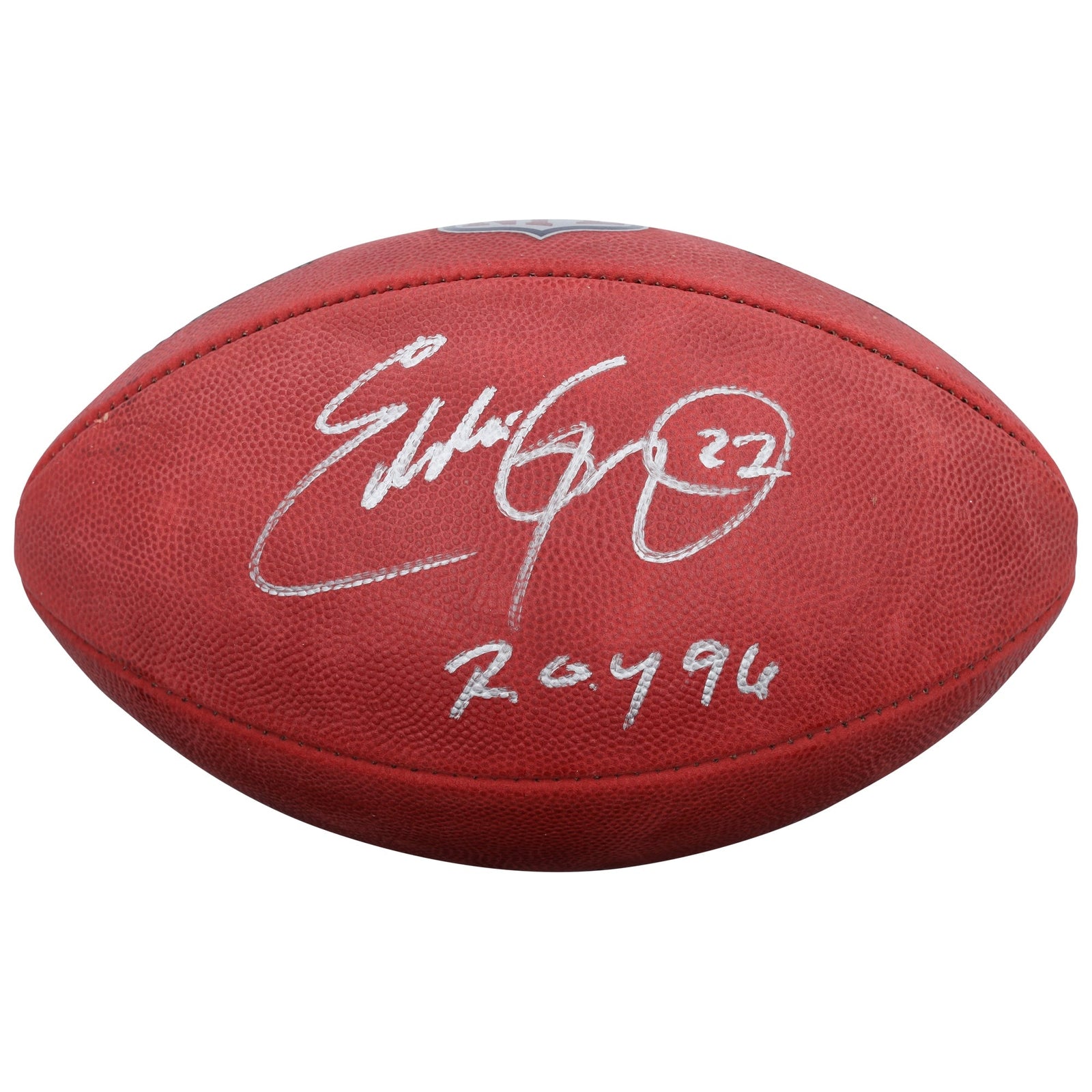 Eddie George Tennessee Titans Autographed Fanatics Authentic Wilson Duke Full Color Football with "ROY 96" Inscription - The Ballers Bank