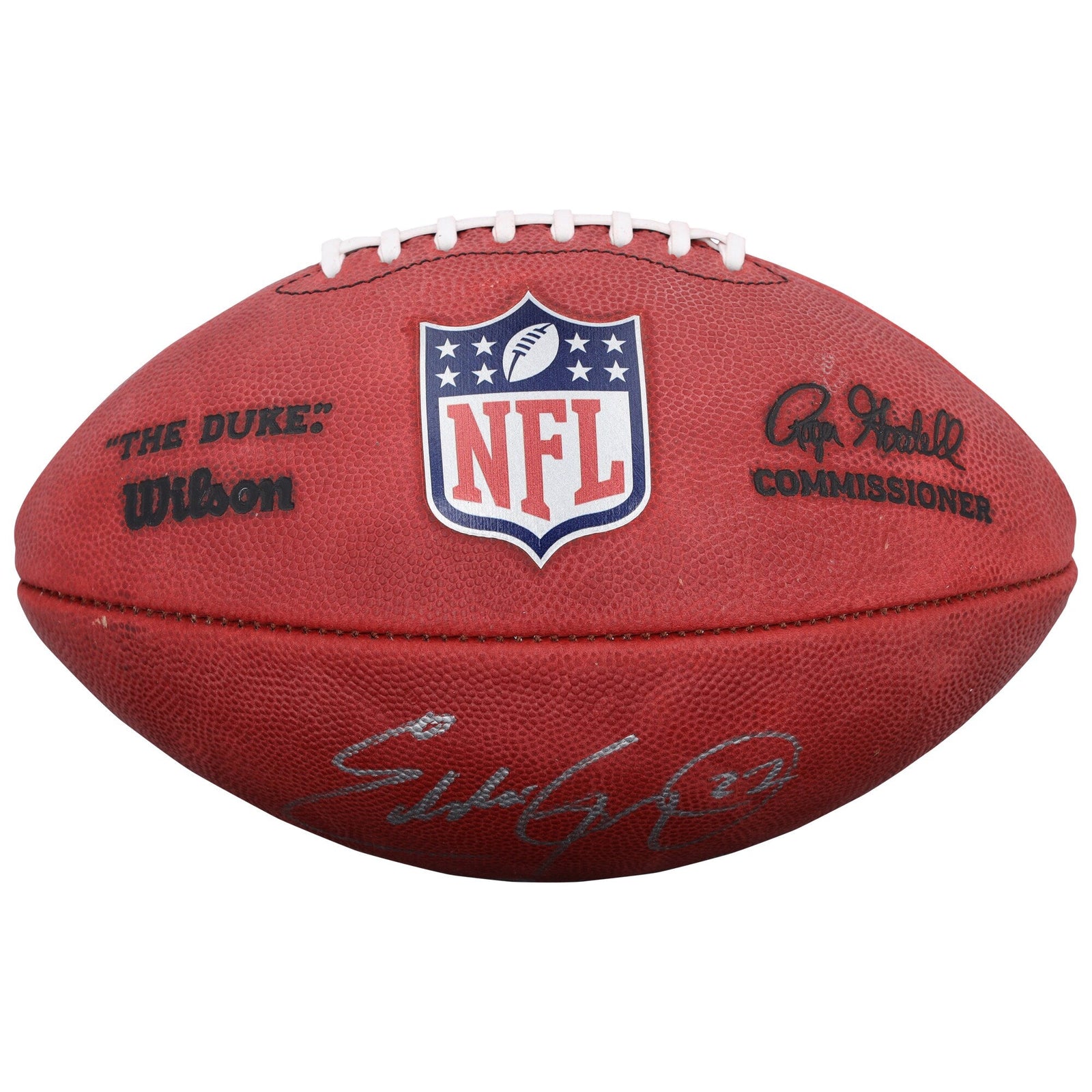 Eddie George Tennessee Titans Autographed Fanatics Authentic Wilson Duke Full Color Football with "ROY 96" Inscription - The Ballers Bank