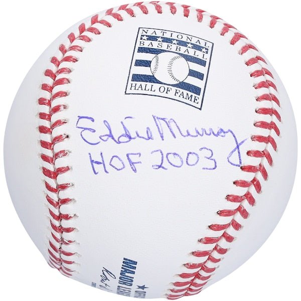 Eddie Murray Baltimore Orioles Autographed Fanatics Authentic Hall of Fame Logo Baseball with "HOF 2003" Inscription - The Ballers Bank