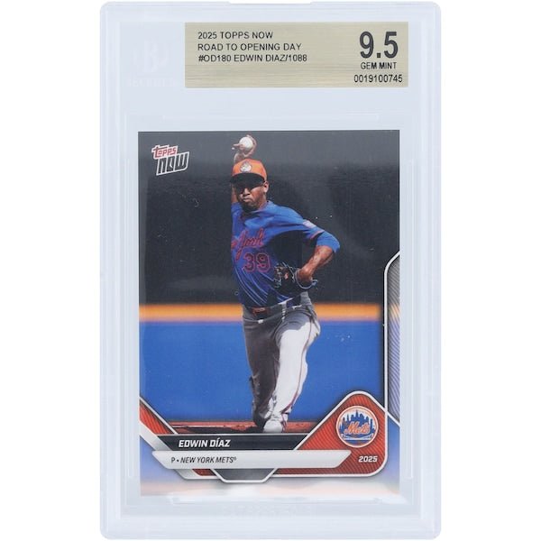 Edwin Díaz New York Mets 2025 Topps Now Road to Opening Day OD - 180 BGS Authenticated 9.5 Card - The Ballers Bank