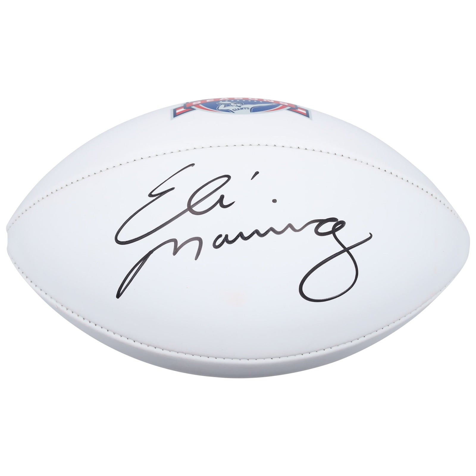 Eli Manning New York Giants Autographed Fanatics Authentic Wilson 100th Season White Panel Football - The Ballers Bank