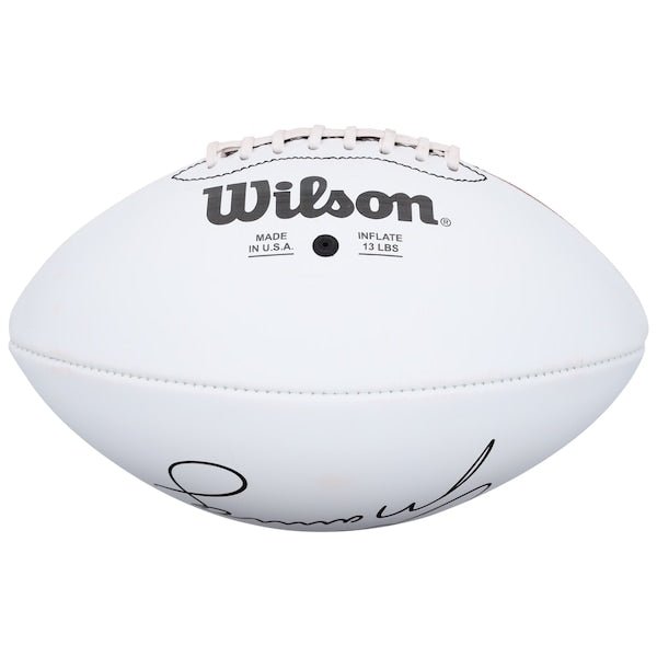 Eli Manning New York Giants Autographed Fanatics Authentic Wilson 100th Season White Panel Football - The Ballers Bank