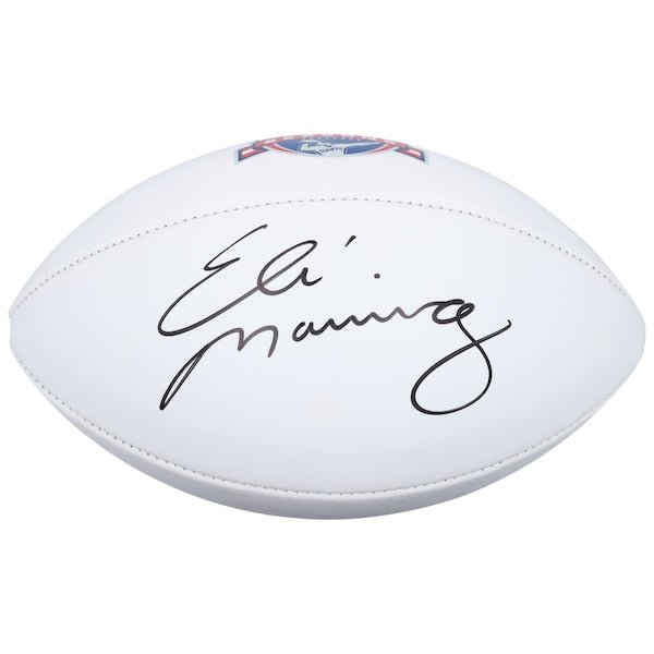 Eli Manning New York Giants Autographed Fanatics Authentic Wilson 100th Season White Panel Football - The Ballers Bank