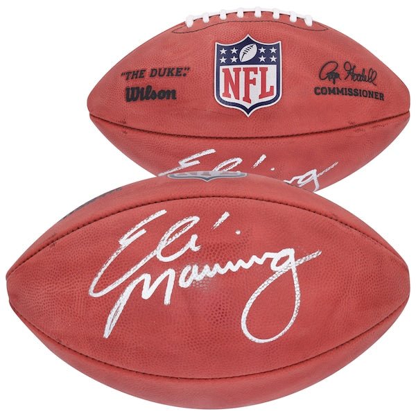 Eli Manning New York Giants Autographed Fanatics Authentic Wilson Duke Full Color Football - The Ballers Bank