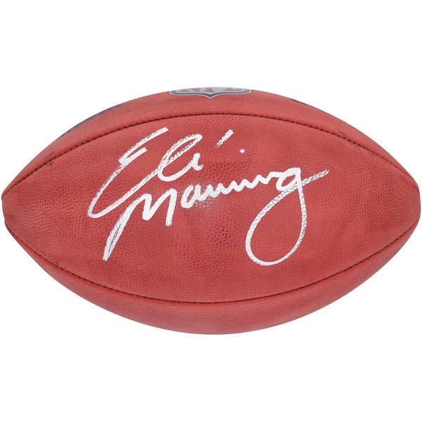 Eli Manning New York Giants Autographed Fanatics Authentic Wilson Duke Full Color Football - The Ballers Bank