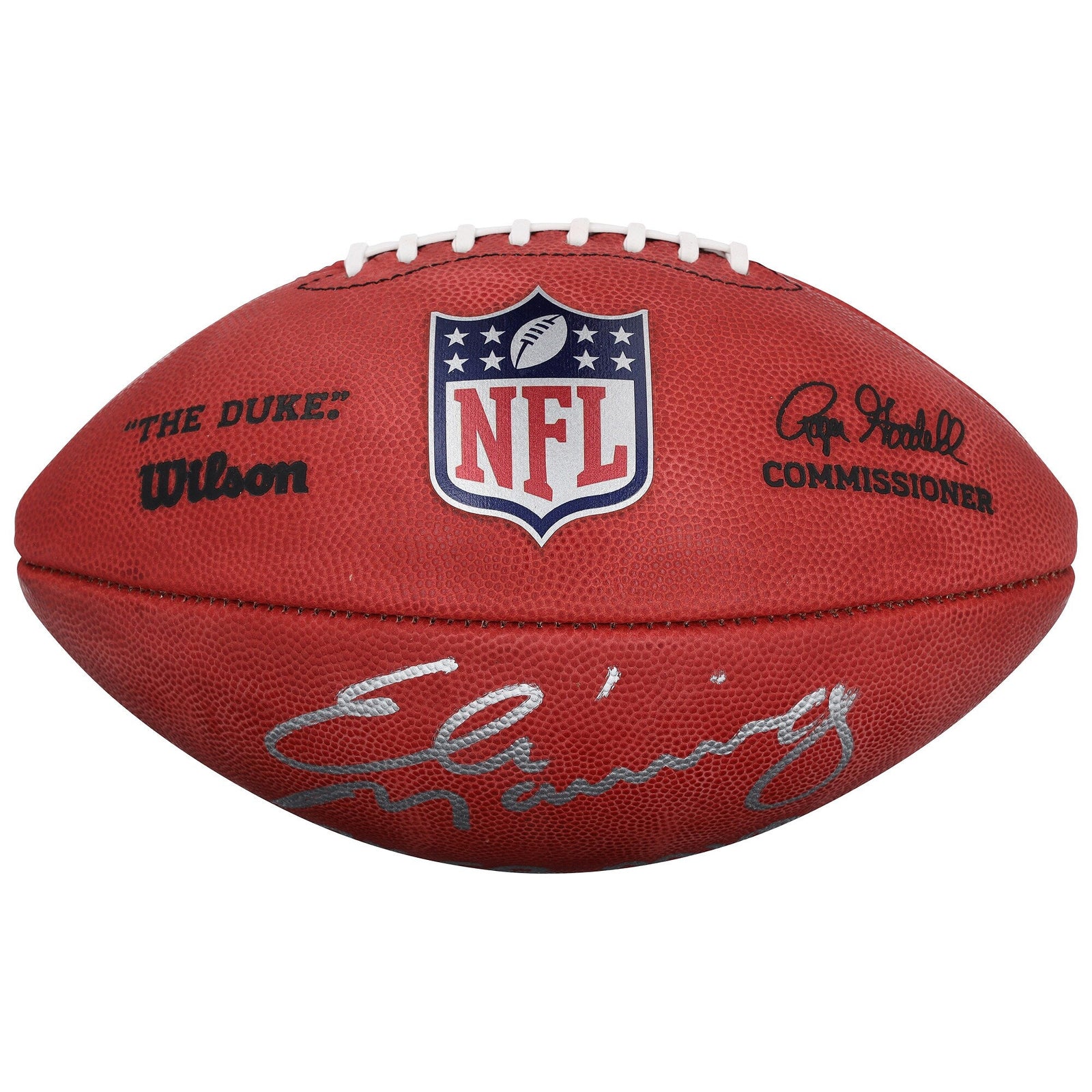 Eli Manning New York Giants Fanatics Authentic Autographed Wilson Duke Full Color Football with "2x SB MVP" Inscription - The Ballers Bank