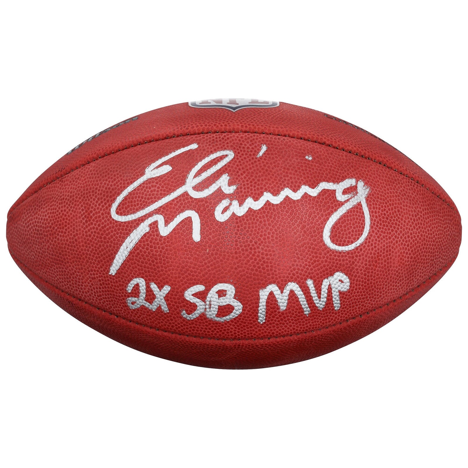 Eli Manning New York Giants Fanatics Authentic Autographed Wilson Duke Full Color Football with "2x SB MVP" Inscription - The Ballers Bank