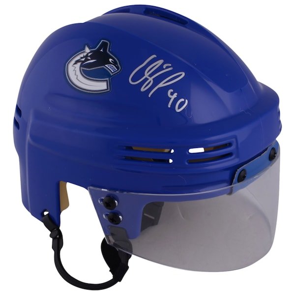 Elias Pettersson Vancouver Canucks Fanatics Authentic Autographed Blue Mini Helmet - The Ballers Bank