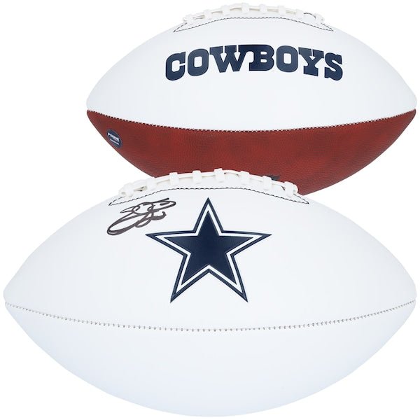 Emmitt Smith Dallas Cowboys Autographed Fanatics Authentic Franklin White Panel Football - The Ballers Bank