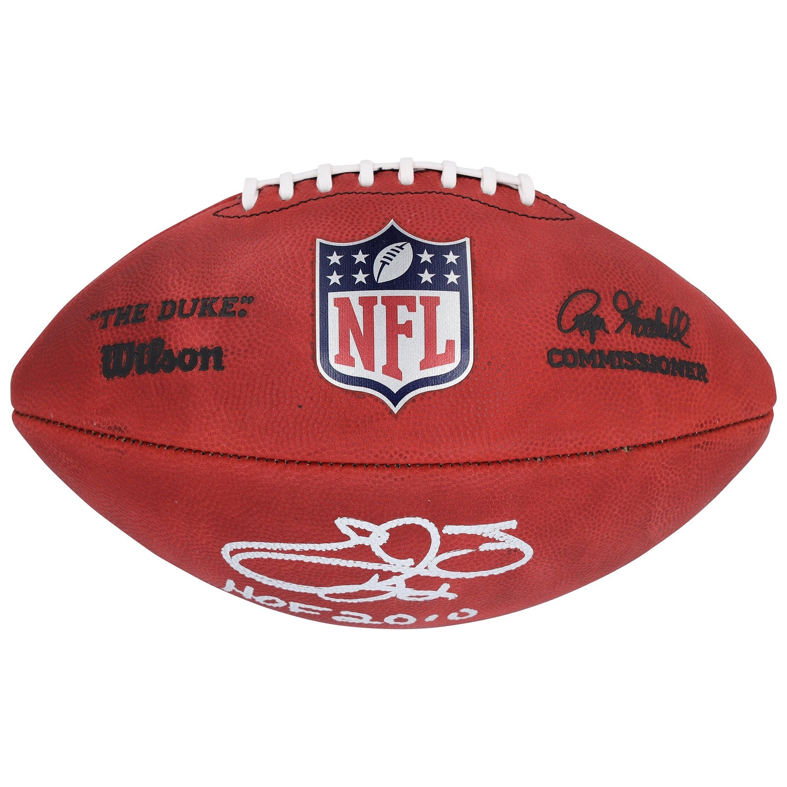 Emmitt Smith Dallas Cowboys Autographed Fanatics Authentic Wilson Duke Full Color Football with "HOF 2010" Inscription - The Ballers Bank