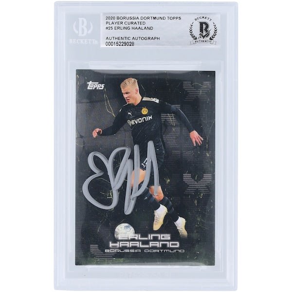 Erling Haaland Borussia Dortmund Autographed 2020 Topps X BVB 25 BAS Authenticated Card - The Ballers Bank