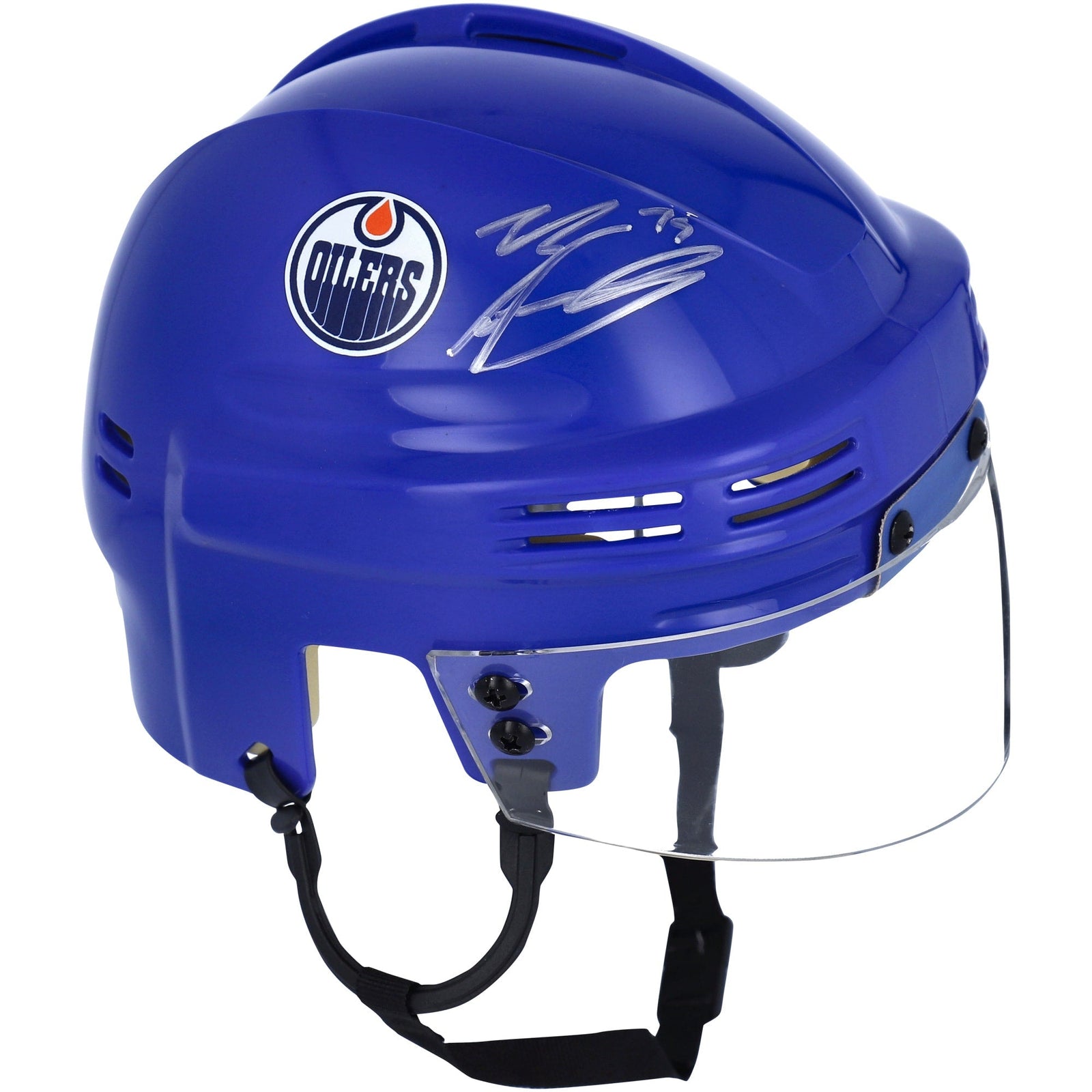 Evan Bouchard Edmonton Oilers Fanatics Authentic Autographed Blue Mini Helmet - The Ballers Bank