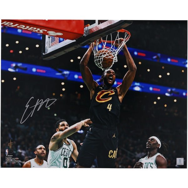 Evan Mobley Cleveland Cavaliers Autographed Fanatics Authentic 16" x 20" Dunk vs. Boston Celtics Photograph - The Ballers Bank