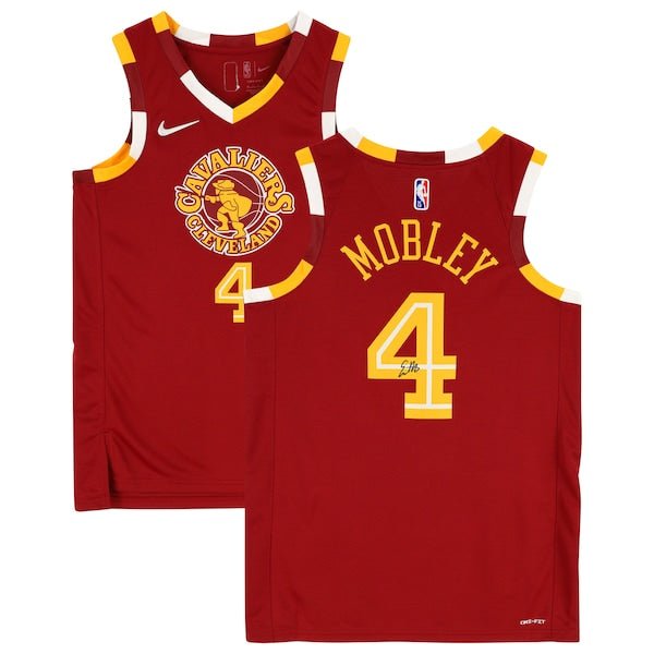 Evan Mobley Cleveland Cavaliers Autographed Fanatics Authentic Nike Red 2021 - 22 Mixtape Swingman Jersey - The Ballers Bank