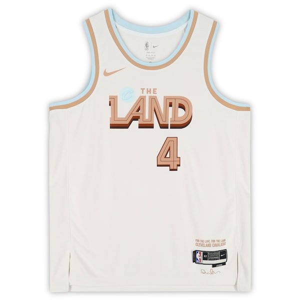Evan Mobley Cleveland Cavaliers Autographed Fanatics Authentic White Nike 2022 - 23 City Edition Swingman Jersey - The Ballers Bank