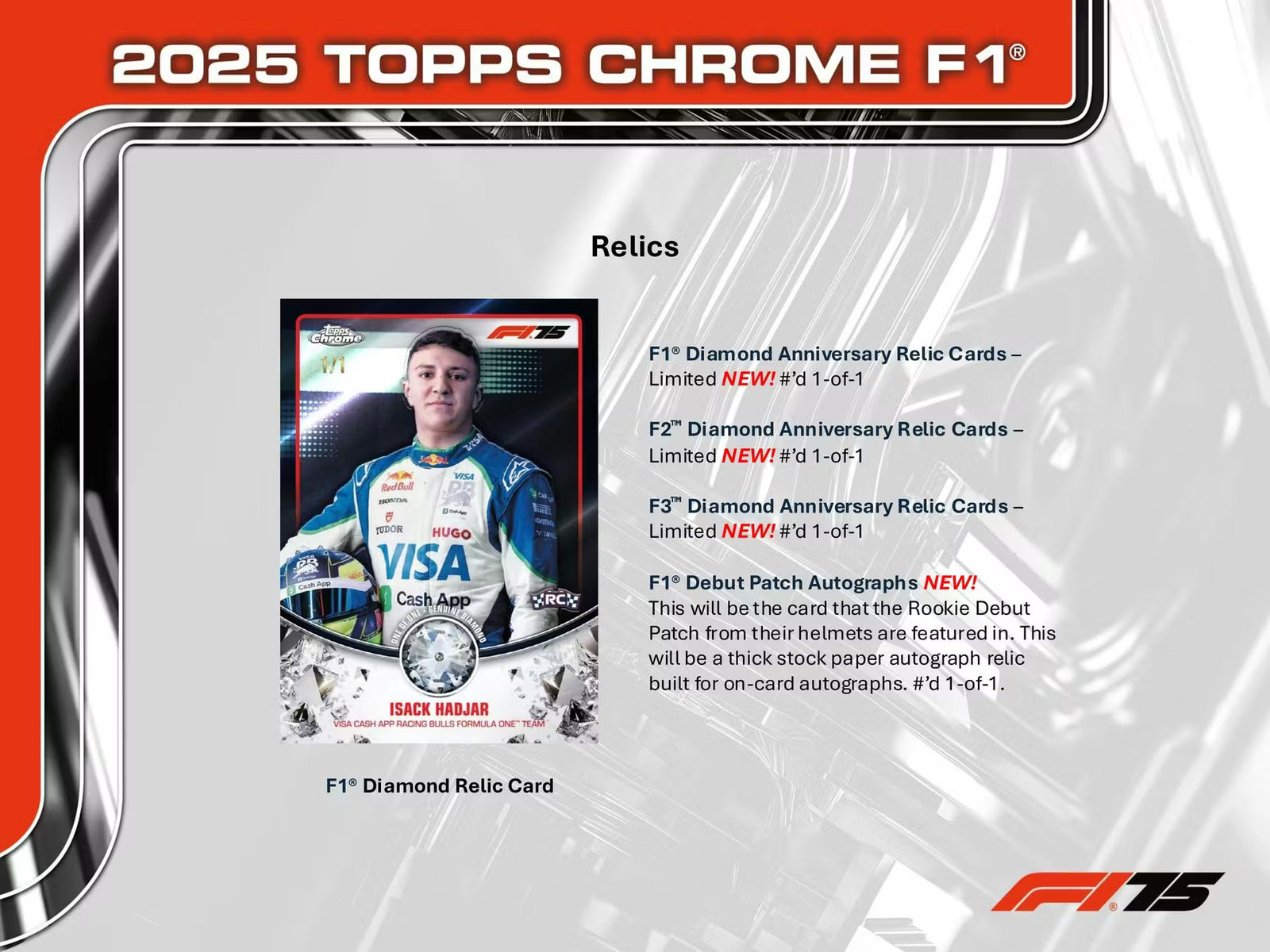 2025 Topps Chrome F1 Formula 1 Hobby Trading Cards