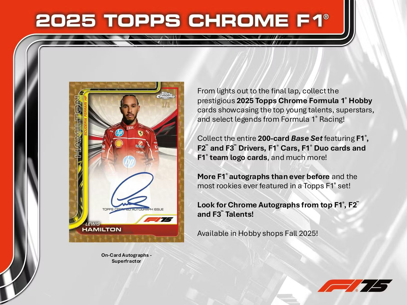 2025 Topps Chrome F1 Formula 1 Hobby Trading Cards