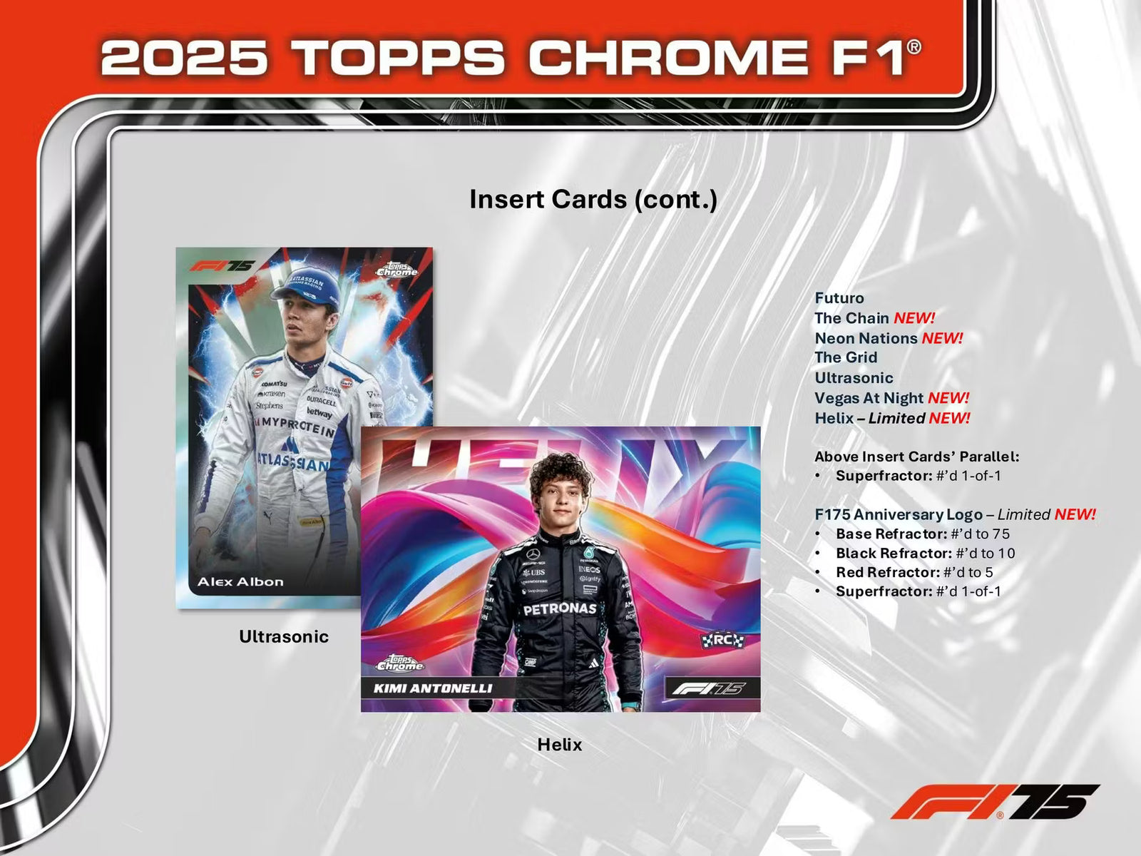 2025 Topps Chrome F1 Formula 1 Hobby Trading Cards