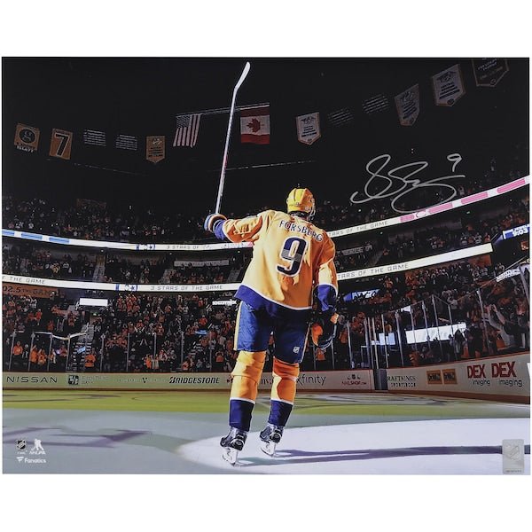 Filip Forsberg Nashville Predators Autographed Fanatics Authentic 16" x 20" Gold Jersey Saluting the Crowd Photograph - The Ballers Bank