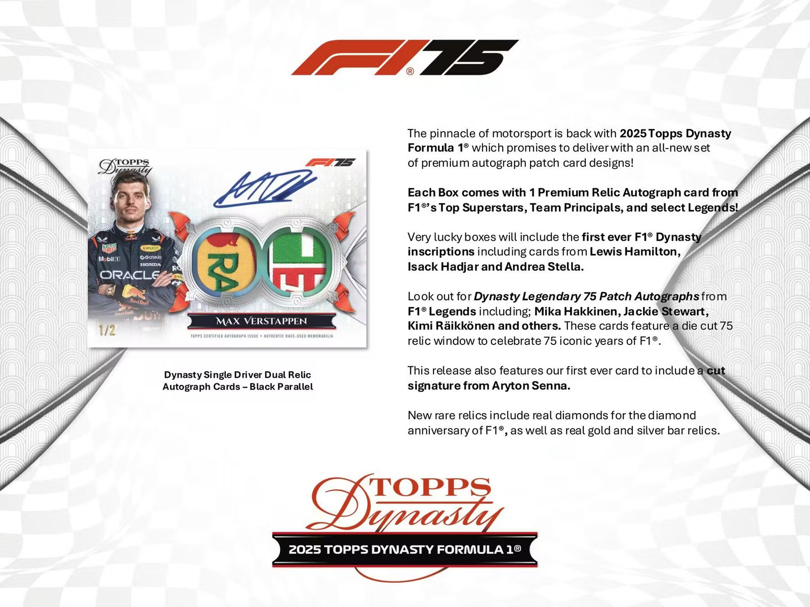 2025 Topps Dynasty F1 Formula 1 Hobby Trading Cards