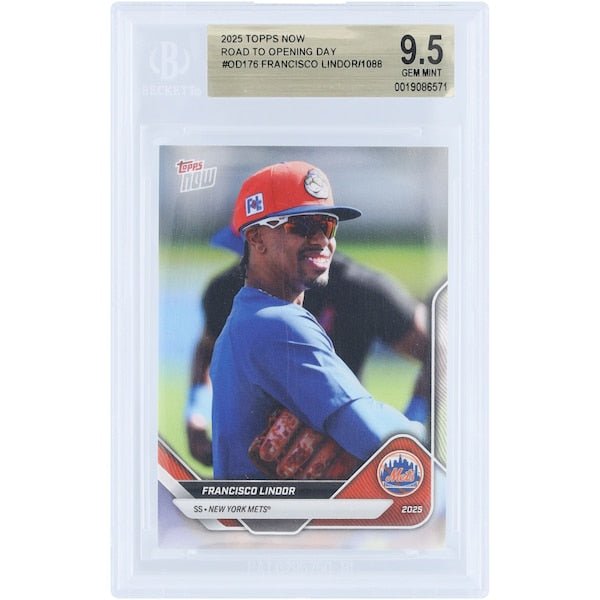 Francisco Lindor New York Mets 2025 Topps Now Road to Opening Day OD - 176 BGS Authenticated 9.5 Card - The Ballers Bank