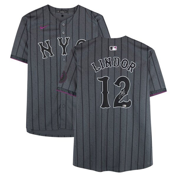 Francisco Lindor New York Mets Autographed Fanatics Authentic Black Nike City Connect Limited Jersey - The Ballers Bank