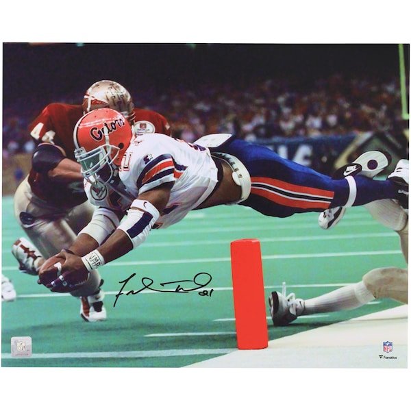 Fred Taylor Florida Gators Autographed Fanatics Authentic 16" x 20" Diving Touchdown Photograph - The Ballers Bank