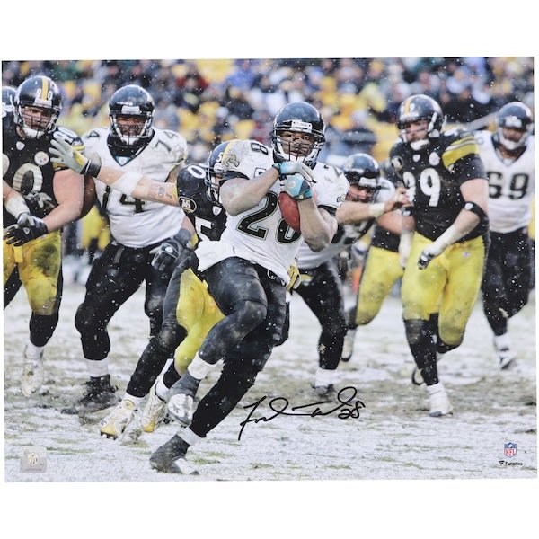 Fred Taylor Jacksonville Jaguars Autographed Fanatics Authentic 16" x 20" Run in the Snow Photograph - The Ballers Bank
