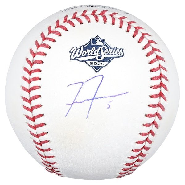 Freddie Freeman Los Angeles Dodgers Autographed Fanatics Authentic 2025 World Series Logo Baseball - The Ballers Bank