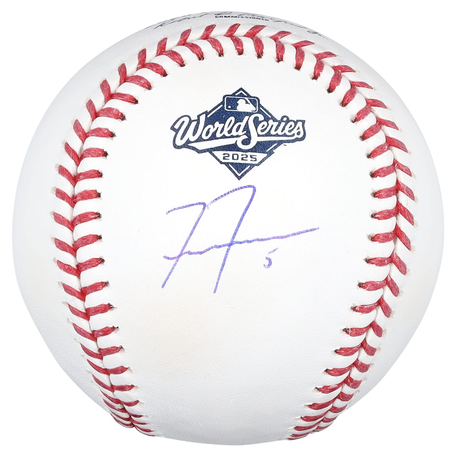 Freddie Freeman Los Angeles Dodgers Autographed Fanatics Authentic 2025 World Series Logo Baseball - The Ballers Bank