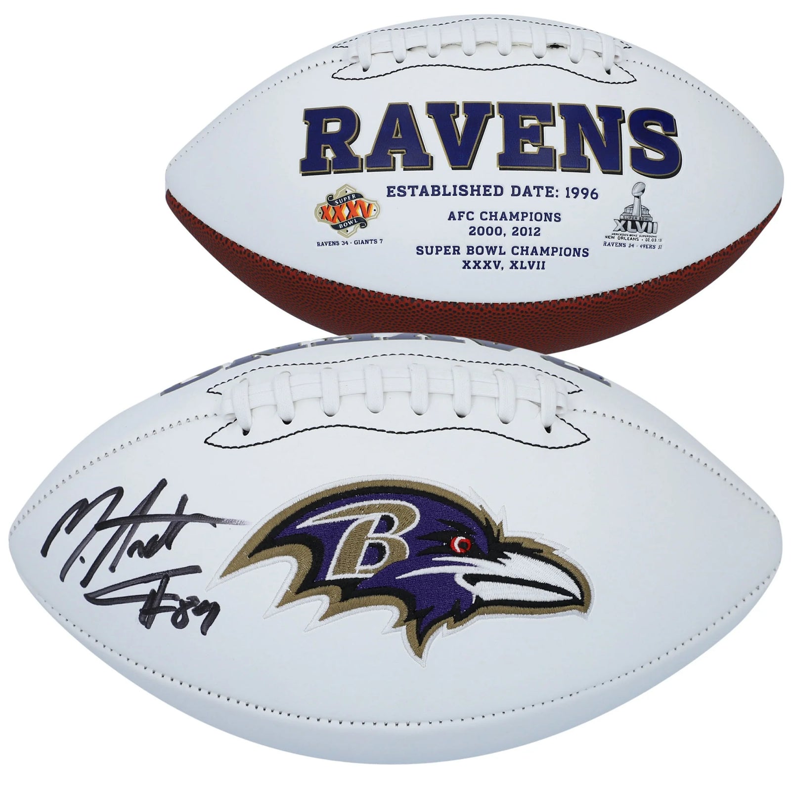 Mark Andrews Baltimore Ravens Autographed White Panel Football - S