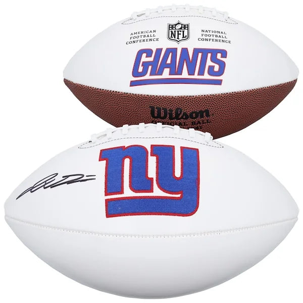Jaxson Dart Signed Giants Football | Wilson White Panel