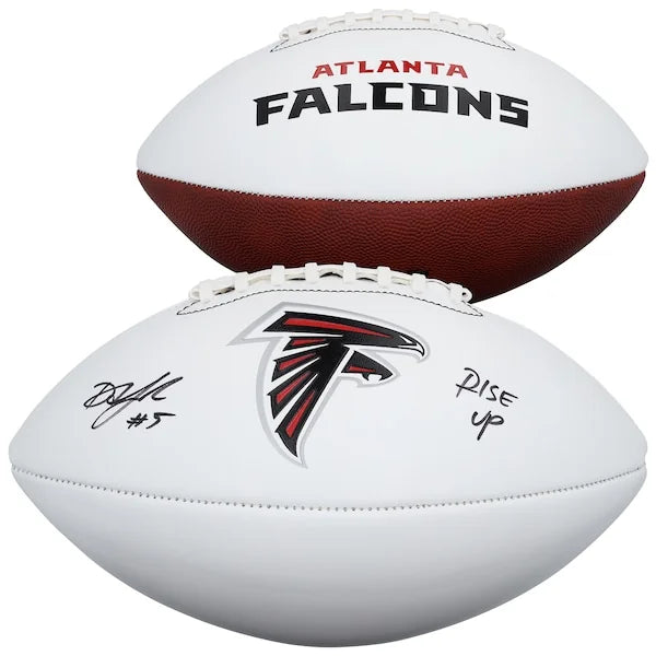Drake London Signed Falcons Football | Rise Up Inscription