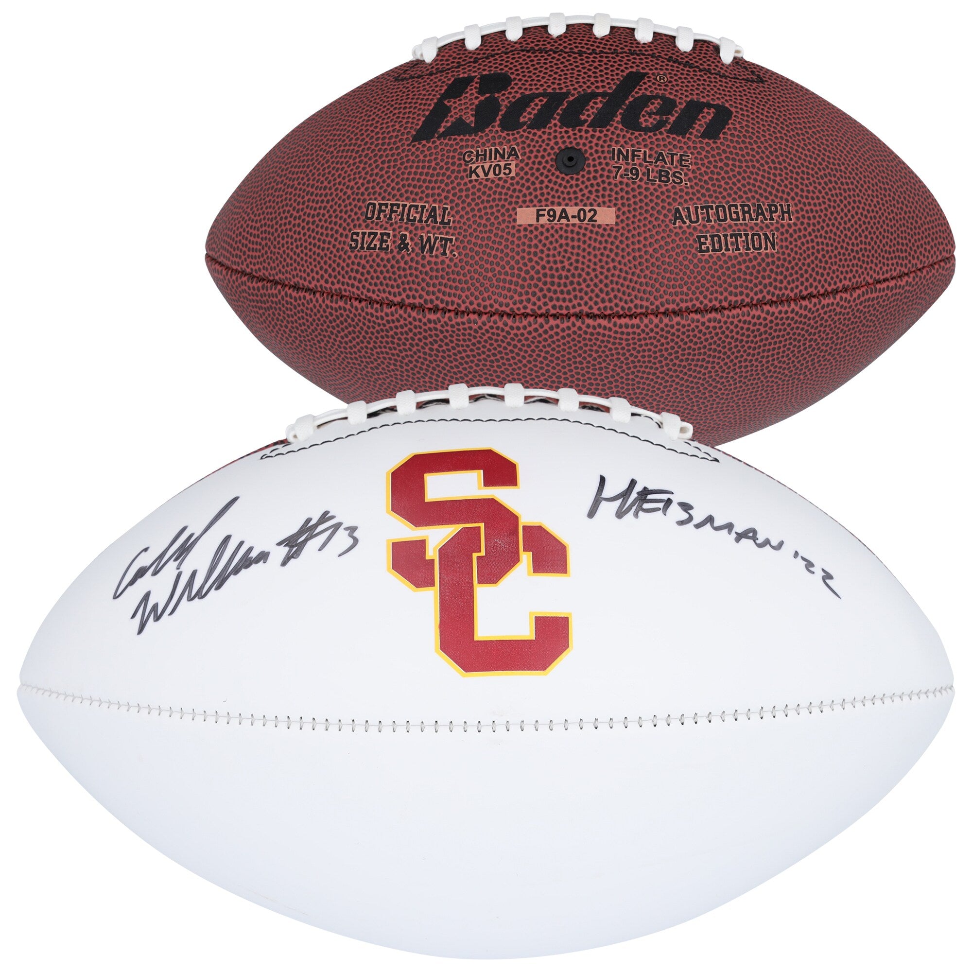Caleb Williams USC Trojans Fanatics Authentic Autographed Baden White Panel Football with ''2022 Heisman'' Inscription