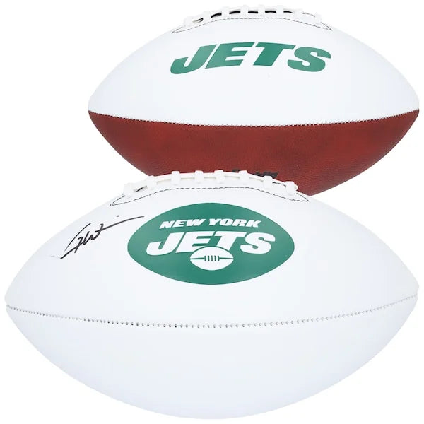 Garrett Wilson Signed Jets Football White Panel